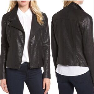 Halogen Moto Leather Jacket Genuine Leather Textured Motorcycle
